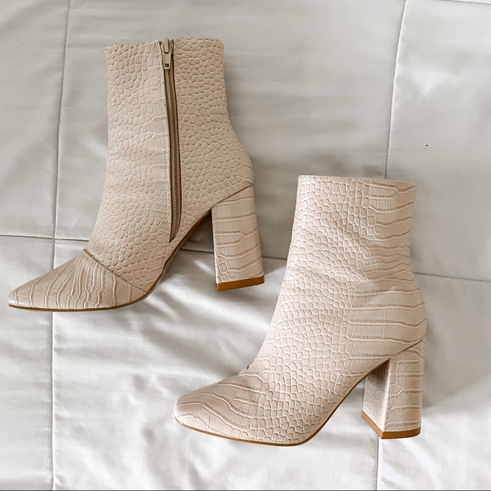 Lulus snake print ankle boots